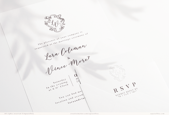 Wedding Monogram Frames Vol. 1 in Illustrations - product preview 3