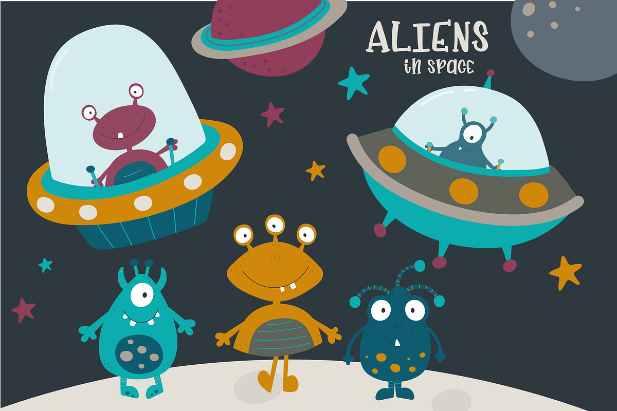 Aliens in Space in Illustrations - product preview 8