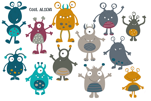 Aliens in Space in Illustrations - product preview 1