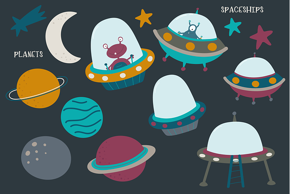 Aliens in Space in Illustrations - product preview 2