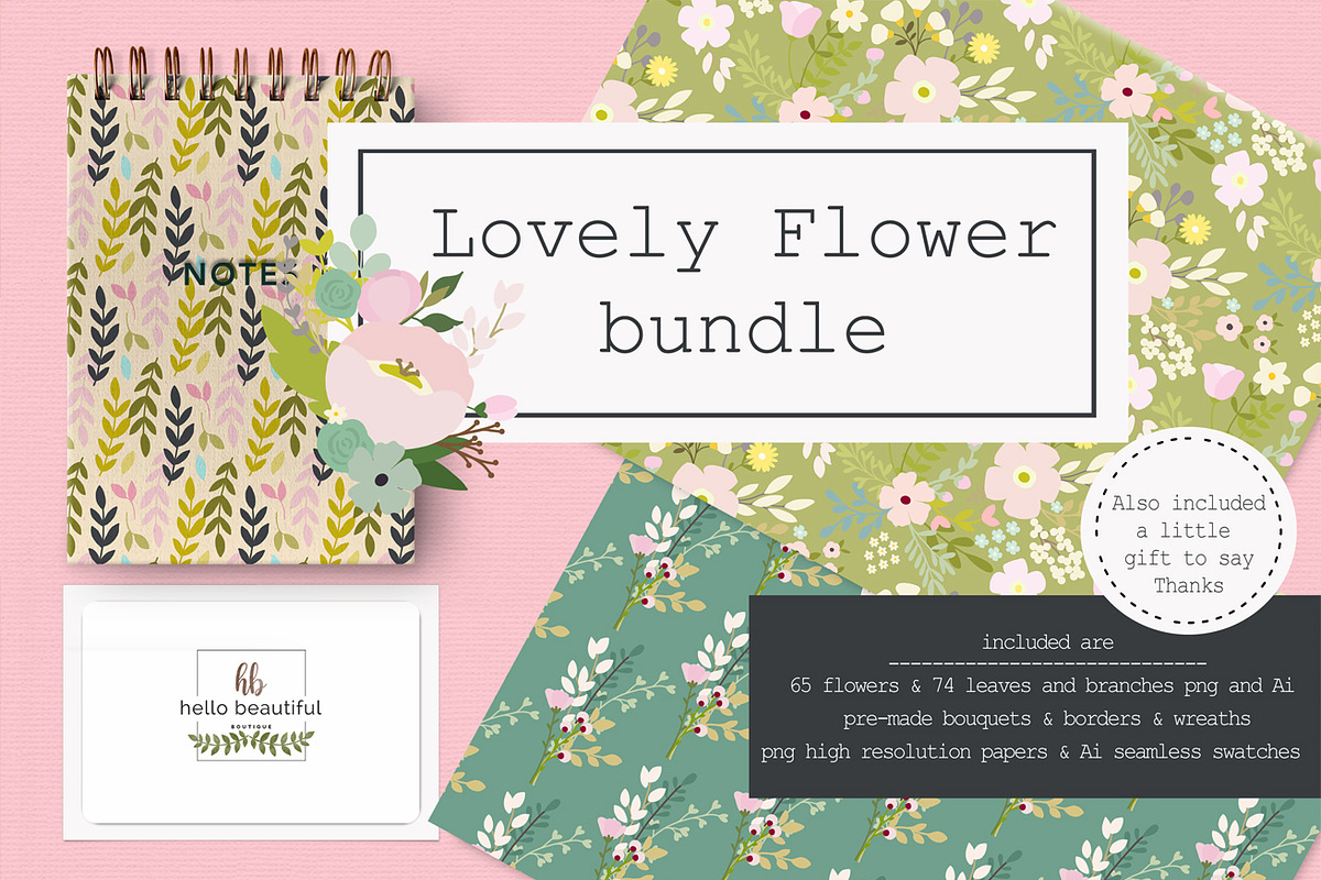 Lovely Flower Bundle illustration in Illustrations - product preview 8