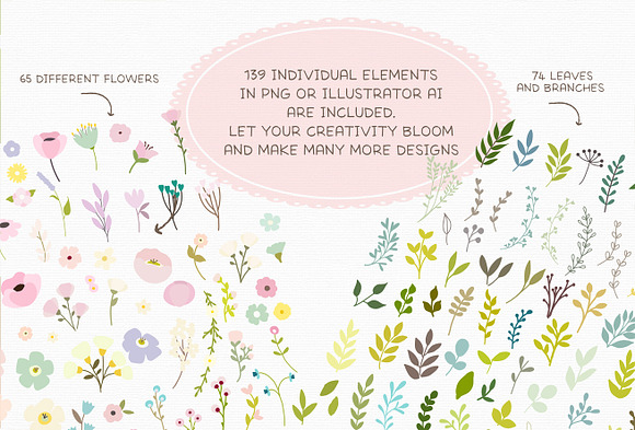 Lovely Flower Bundle illustration in Illustrations - product preview 1