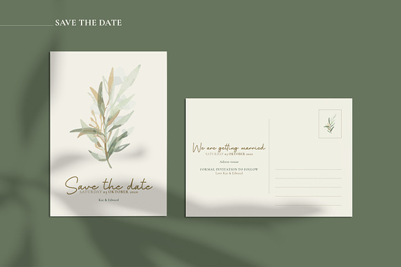 Olive wedding Invitation Template in Wedding Templates - product preview 1
