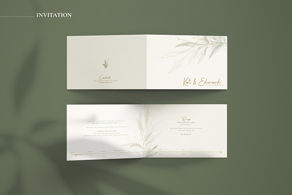 Olive wedding Invitation Template in Wedding Templates - product preview 2
