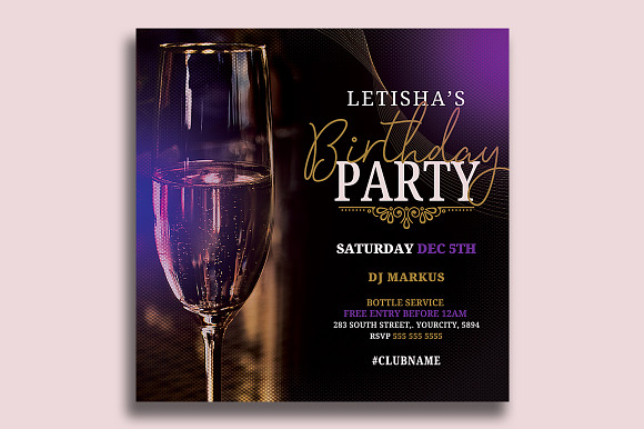 Birthday Party Flyer Template in Invitation Templates - product preview 1