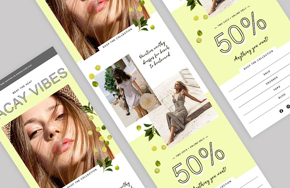 Tropical Fashion Email Template in Mailchimp Templates - product preview 2