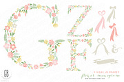 Flower monogram, floral type F Z G