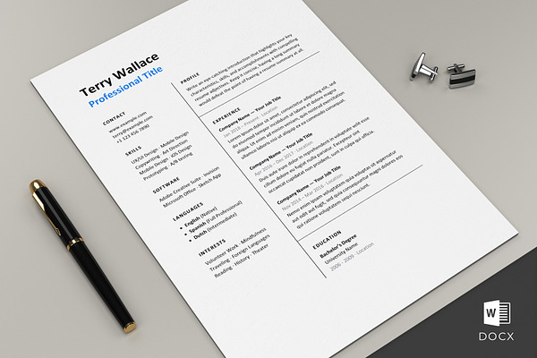Hired Resume Template CV