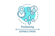 Positioning turquoise concept icon
