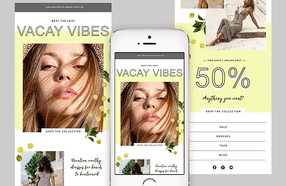 Tropical Fashion Email Template in Mailchimp Templates - product preview 6