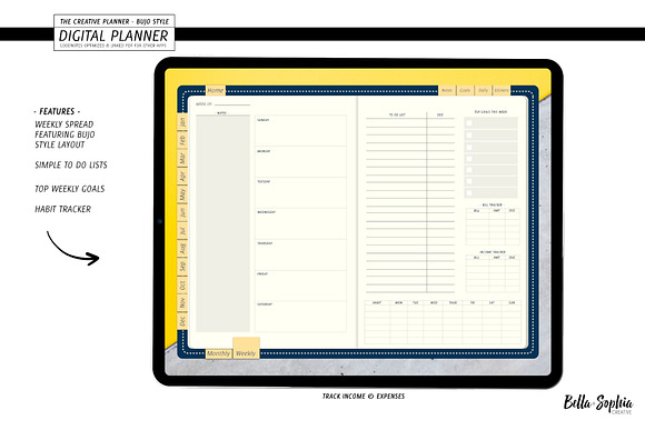 Navy Digital Planner for Goodnotes in Stationery Templates - product preview 2