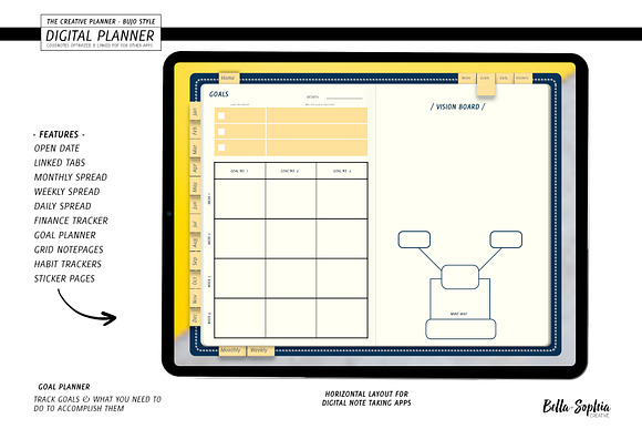 Navy Digital Planner for Goodnotes in Stationery Templates - product preview 3