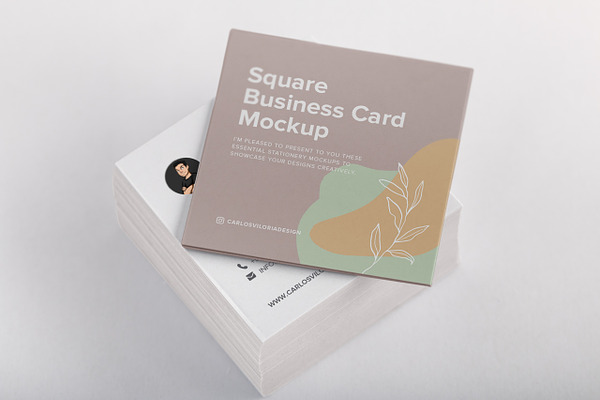 Square Business Cards Mockup 01