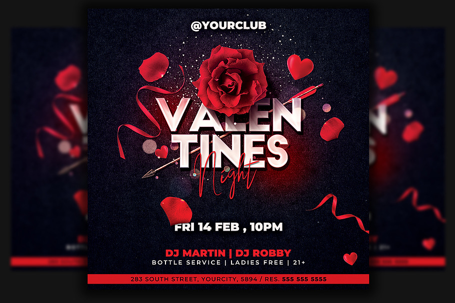 Valentines Day Flyer Template in Invitation Templates - product preview 8