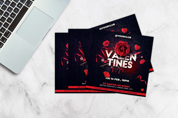 Valentines Day Flyer Template in Invitation Templates - product preview 1