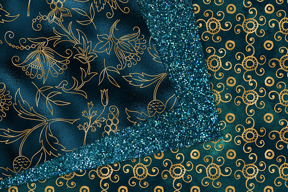 Tropical Gold Digital Paper in Textures - product preview 2