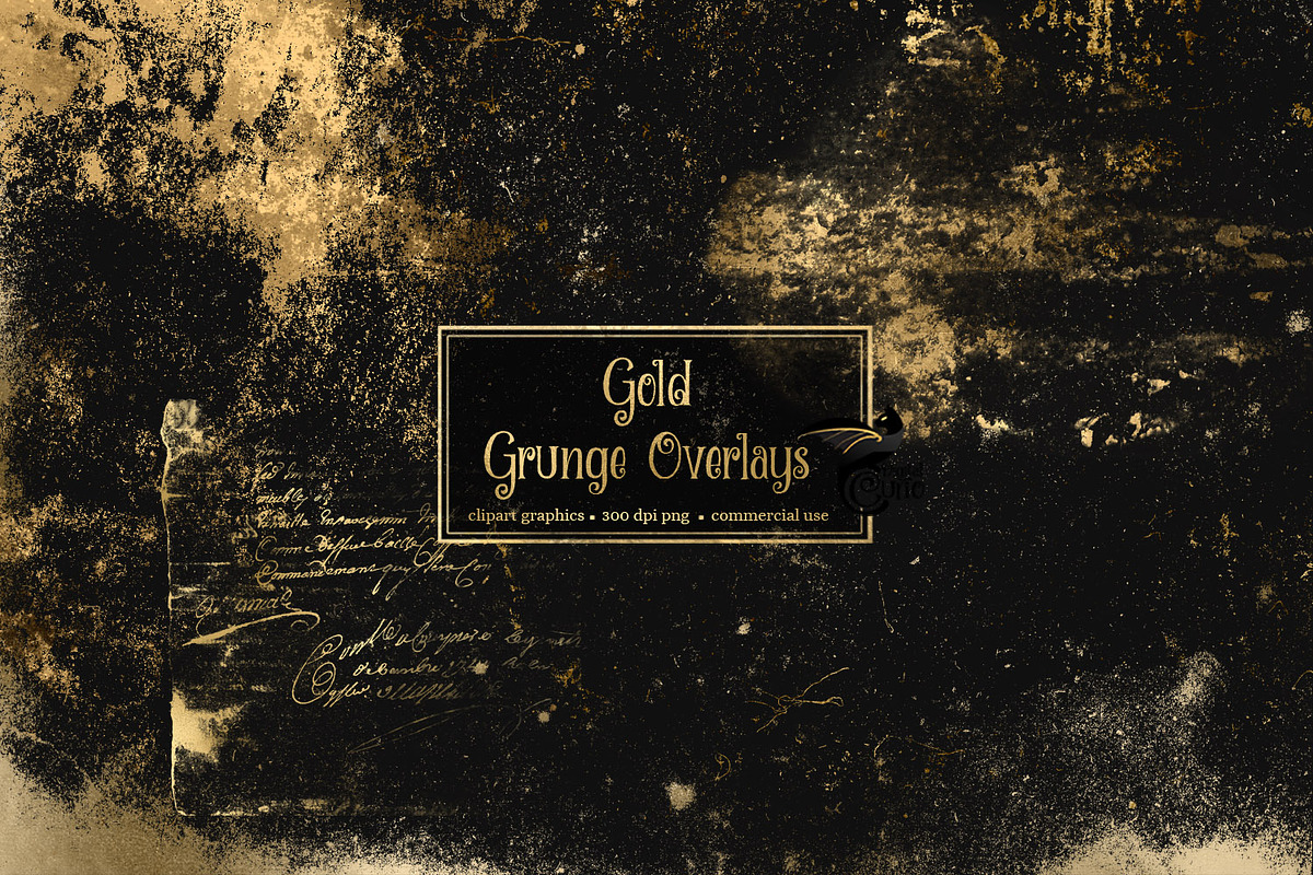 Gold Grunge Overlays in Textures - product preview 8