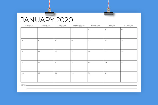 11 x 17 Inch Modern 2020 Calendar