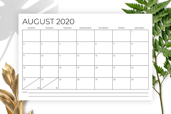 11 x 17 Inch Modern 2020 Calendar in Stationery Templates - product preview 3
