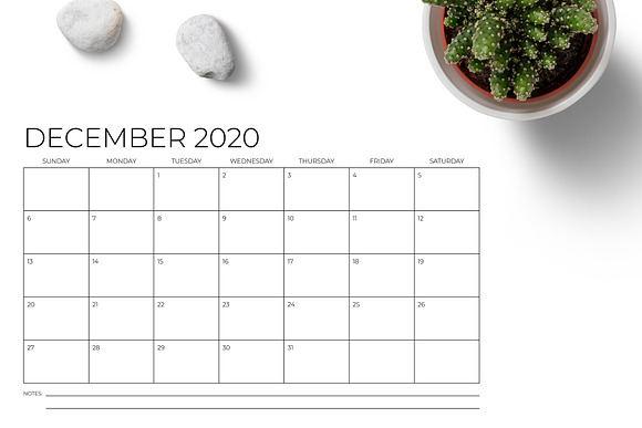 11 x 17 Inch Modern 2020 Calendar in Stationery Templates - product preview 4