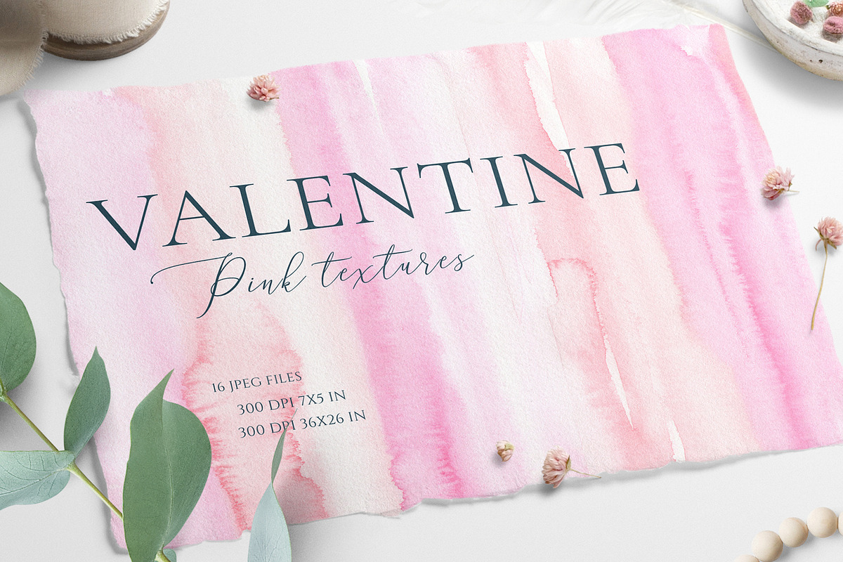 Valentine Watercolor Texture in Textures - product preview 8