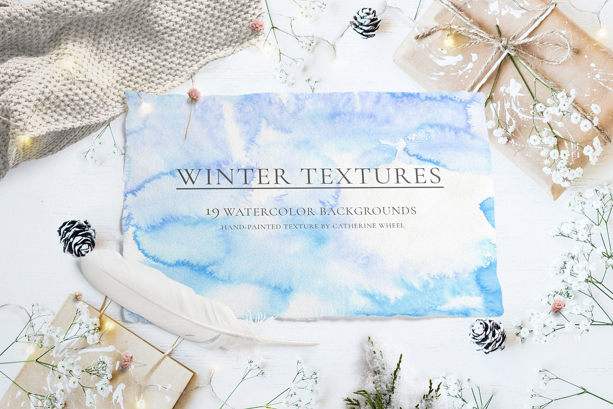 Watercolor Winter Textures in Textures - product preview 8