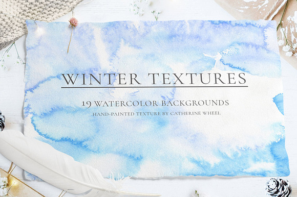 Watercolor Winter Textures in Textures - product preview 1