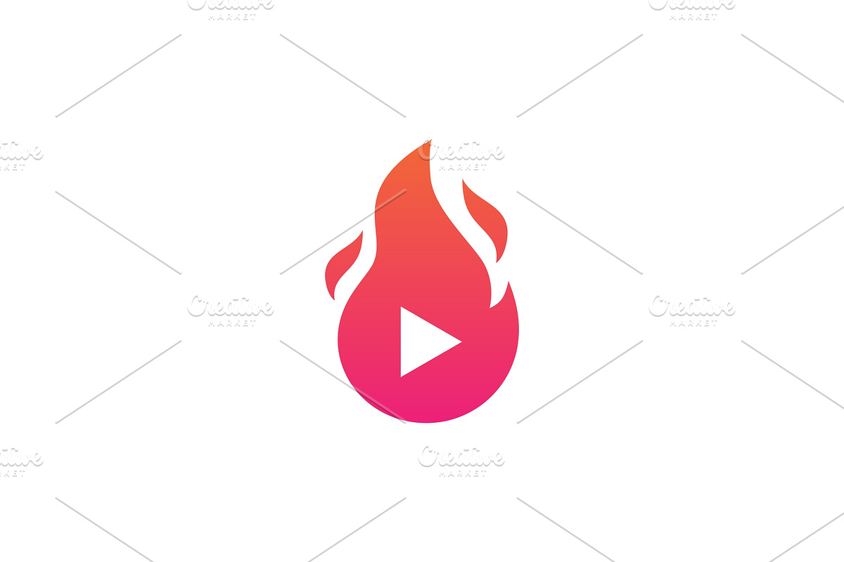 fire flame play logo vector icon in Logo Templates - product preview 8
