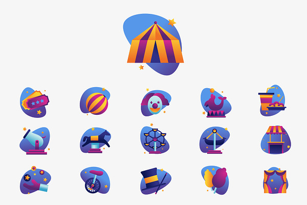 Circus element icons