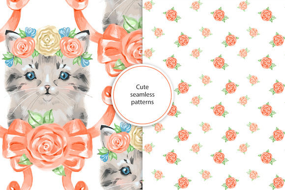 Сute baby cat cliparts in Illustrations - product preview 4