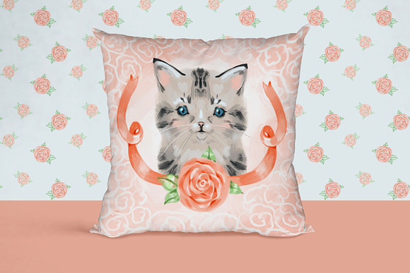 Сute baby cat cliparts in Illustrations - product preview 5