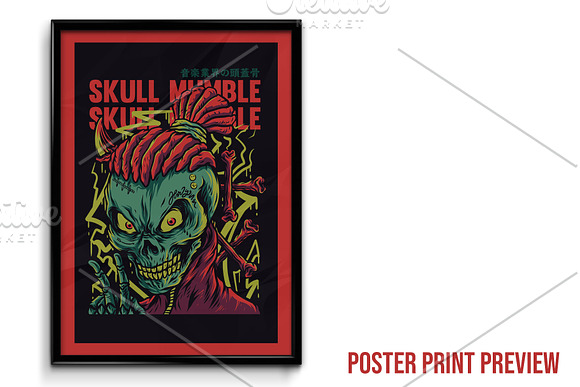 Skull Mumble Illustration in Illustrations - product preview 3