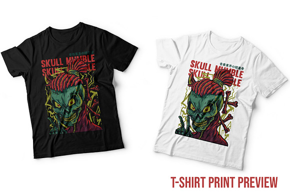 Skull Mumble Illustration in Illustrations - product preview 4