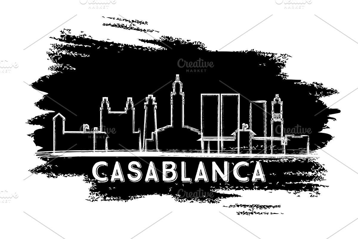 Casablanca Morocco City Skyline in Illustrations - product preview 8