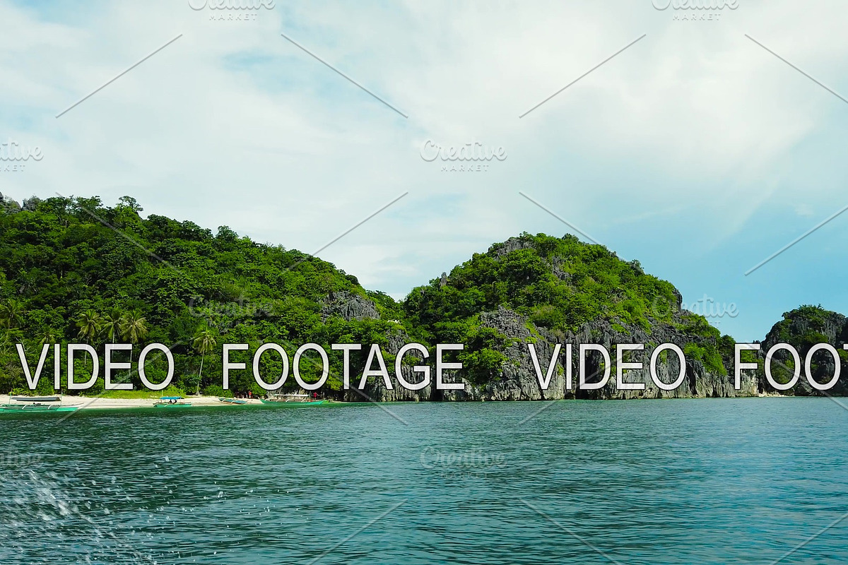 Rocky tropical island with trees. in Graphics - product preview 8
