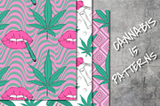 Vector cannabis set of patterns