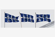 Set of Martinique waving flag vector