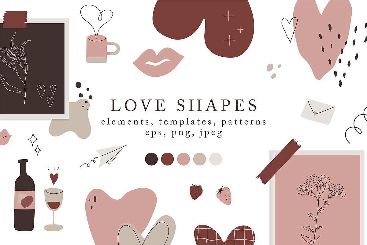 LOVE SHAPES - Abstract collection in Illustrations - product preview 8