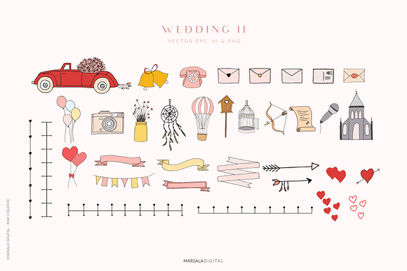 Map Creator Wedding Travel Summer in Illustrations - product preview 3