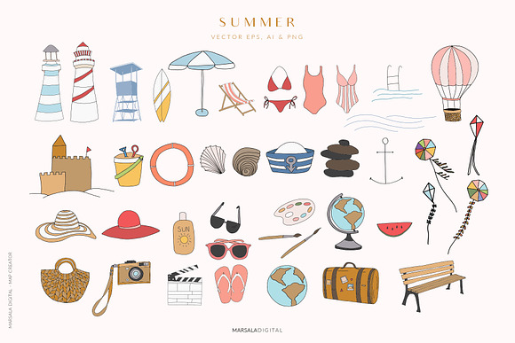 Map Creator Wedding Travel Summer in Illustrations - product preview 7