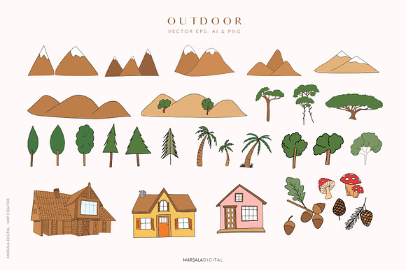 Map Creator Wedding Travel Summer in Illustrations - product preview 9