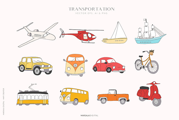 Map Creator Wedding Travel Summer in Illustrations - product preview 12