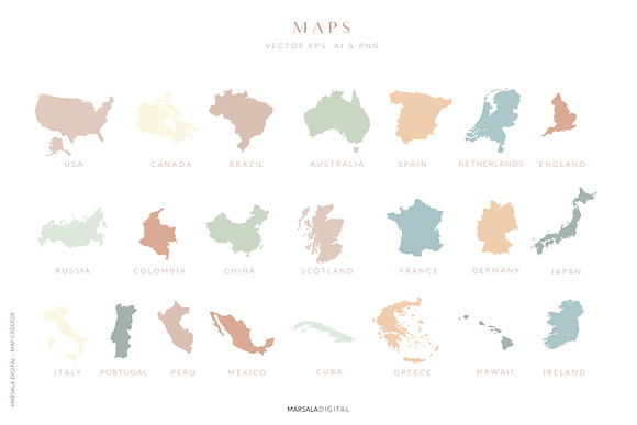 Map Creator Wedding Travel Summer in Illustrations - product preview 14