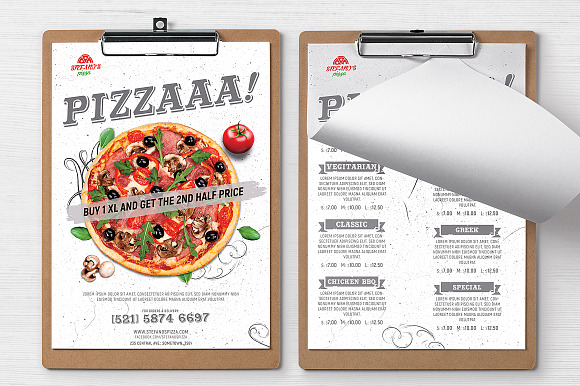 Pizza Menu Flyer Template in Flyer Templates - product preview 1