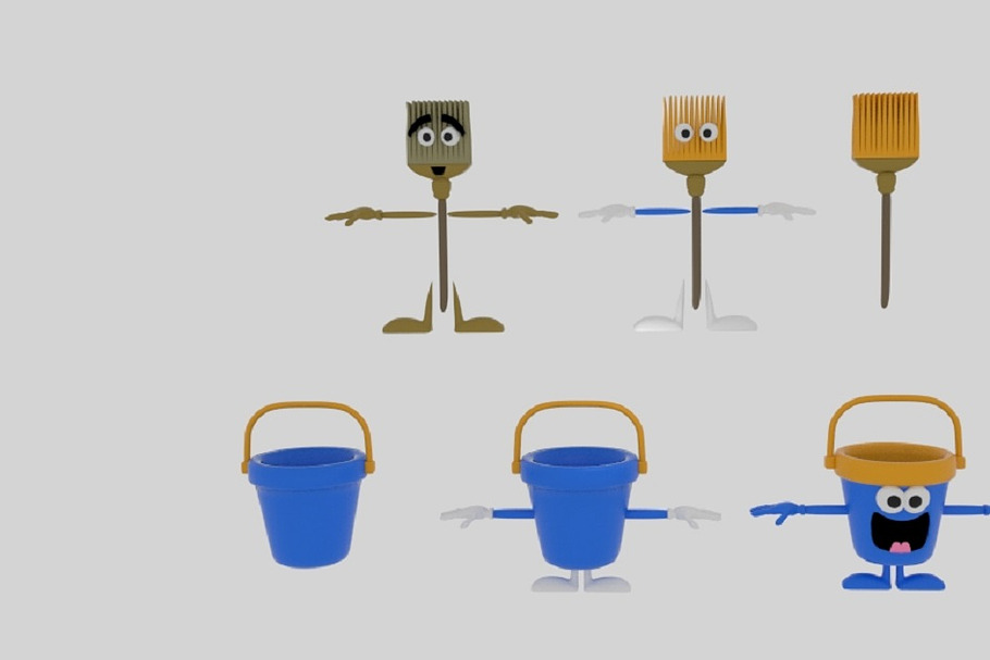 Cartoon Bucket Mop in Fantasy - product preview 8