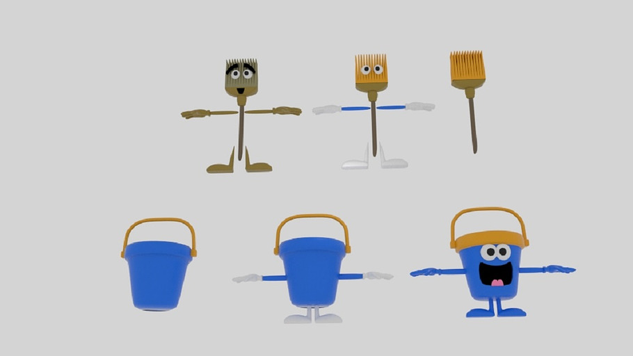 Cartoon Bucket Mop in Fantasy - product preview 2