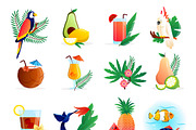 Tropical icon set