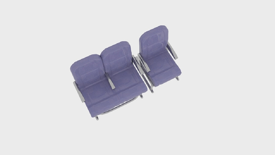 Plane Seat With Tray in Furniture - product preview 3