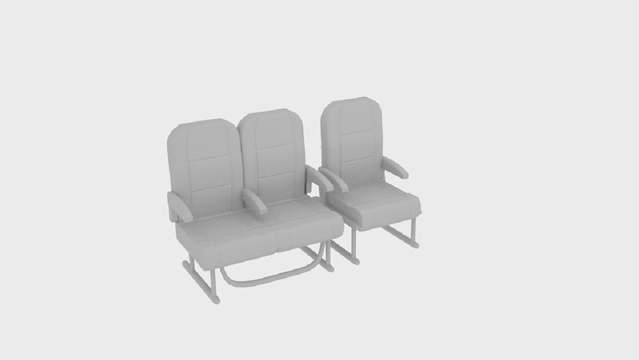 Plane Seat With Tray in Furniture - product preview 4