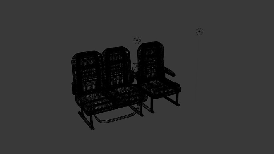 Plane Seat With Tray in Furniture - product preview 5